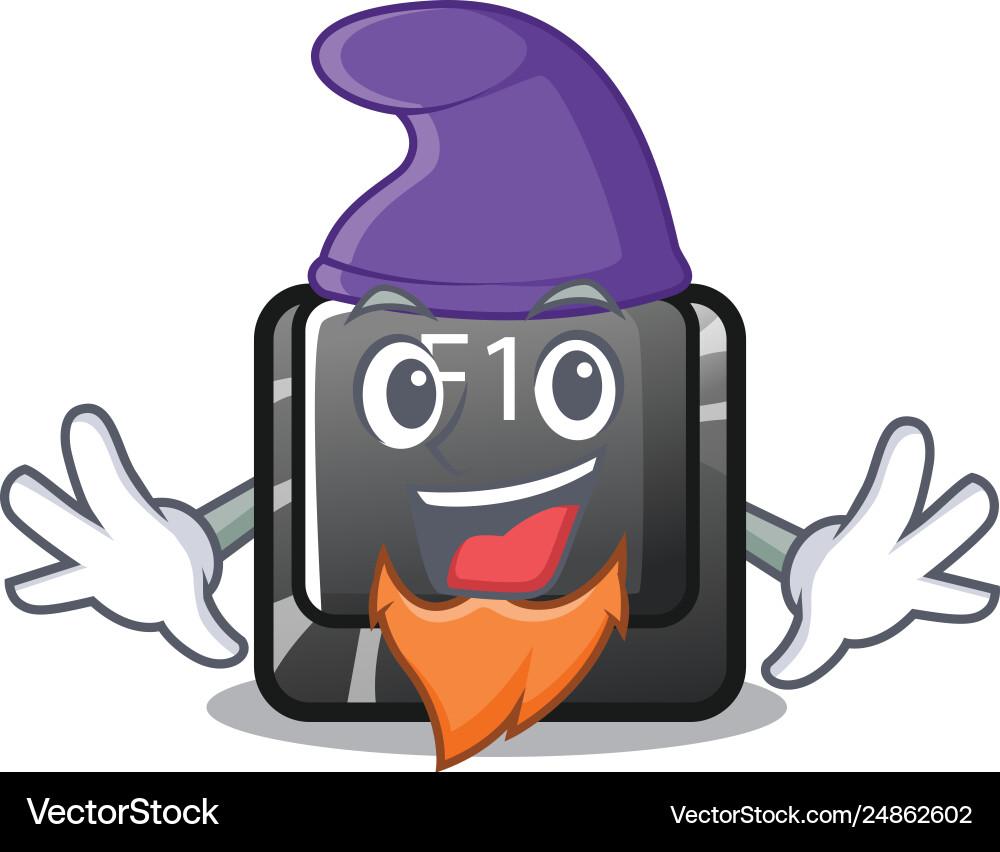 Elf button f10 in mascot shape vector image