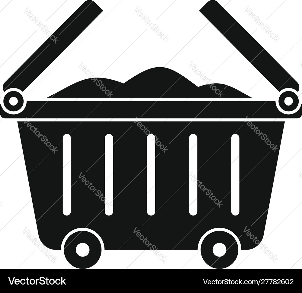 Garbage Cart Icon - Simple Style vector image