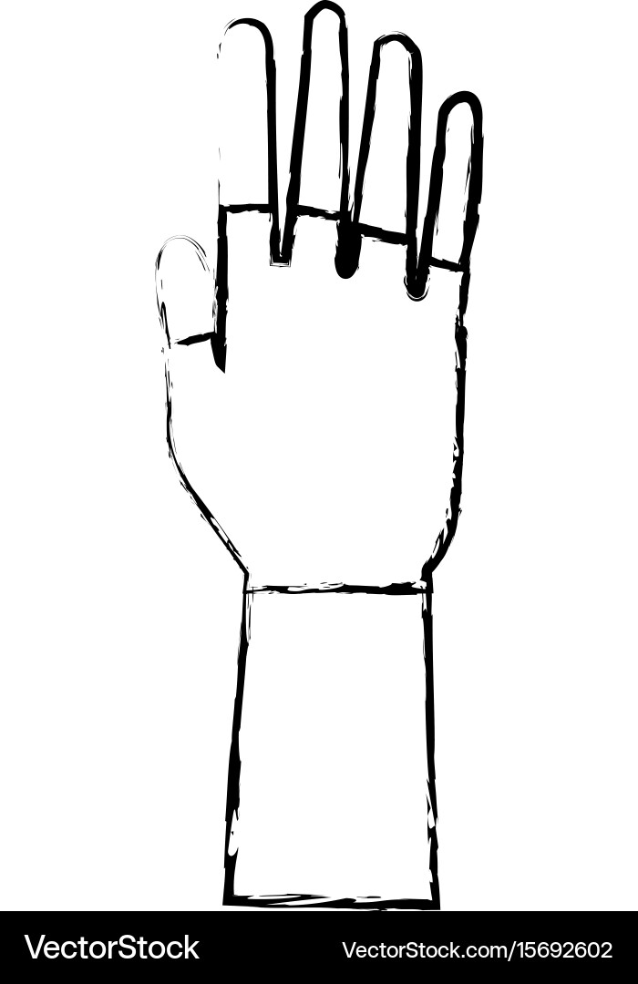 Hand open showing finger part icon Vector Image