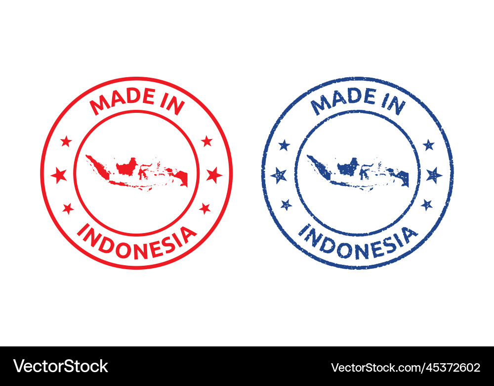 Made in indonesia labels set product stamp Made in indonesia labels set product stamp vector image