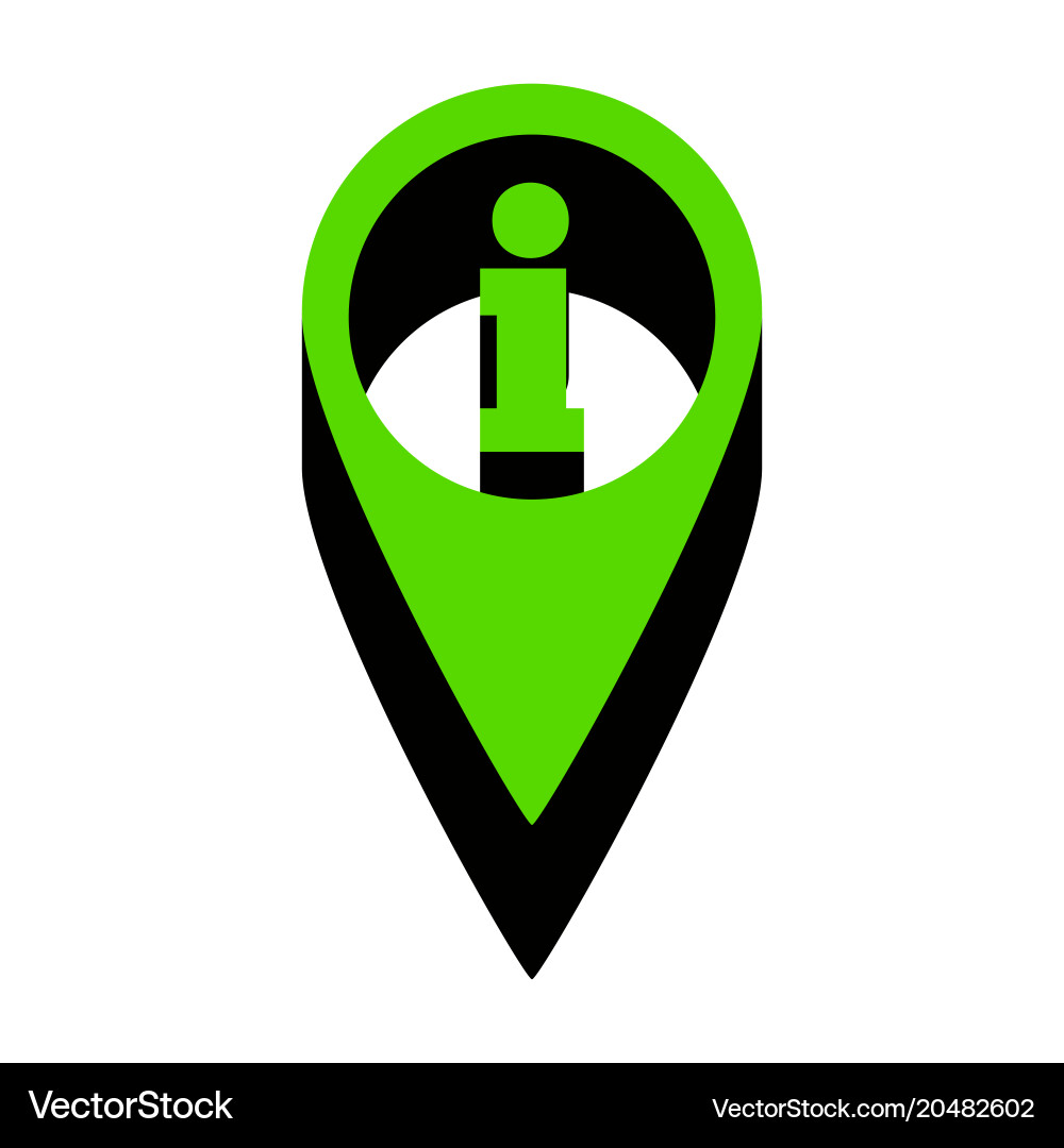 Map pointer with information sign green Vector Image
