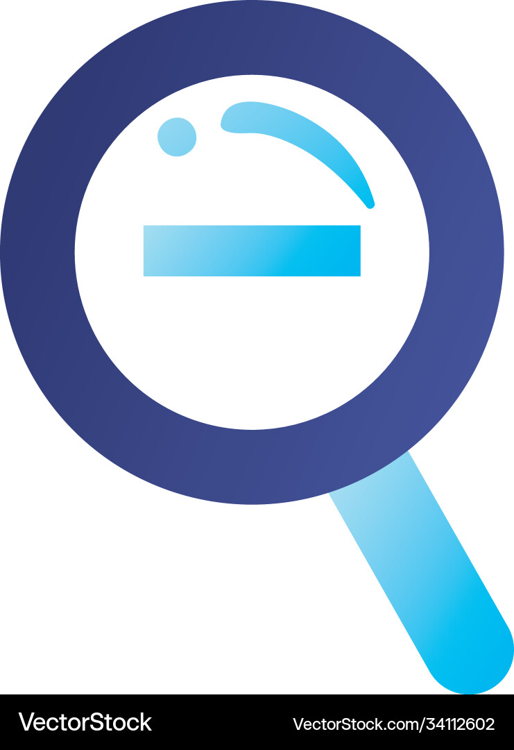 Minus in lupe gradient style icon design vector image