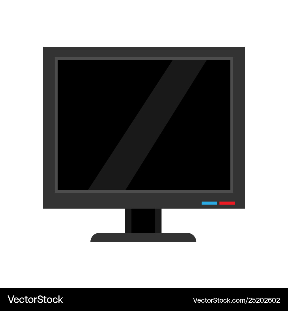 Monitor front view screen computer equipment icon Monitor front view screen computer equipment icon vector image