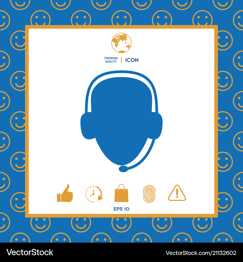 Operator in headset call center icon Operator in headset call center icon vector image