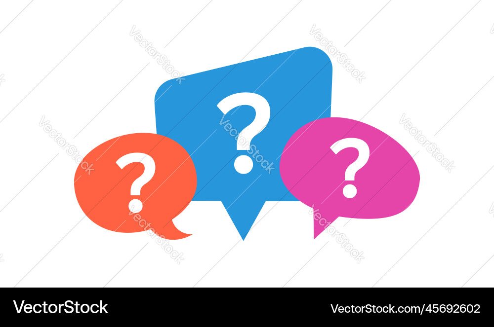 Question mark icon in flat style faq on isolated Vector Image