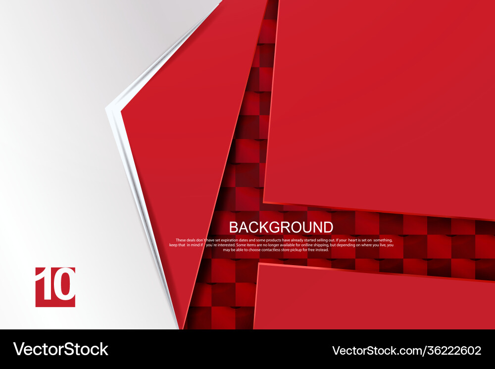 Red color design with gradient white arrow vector image