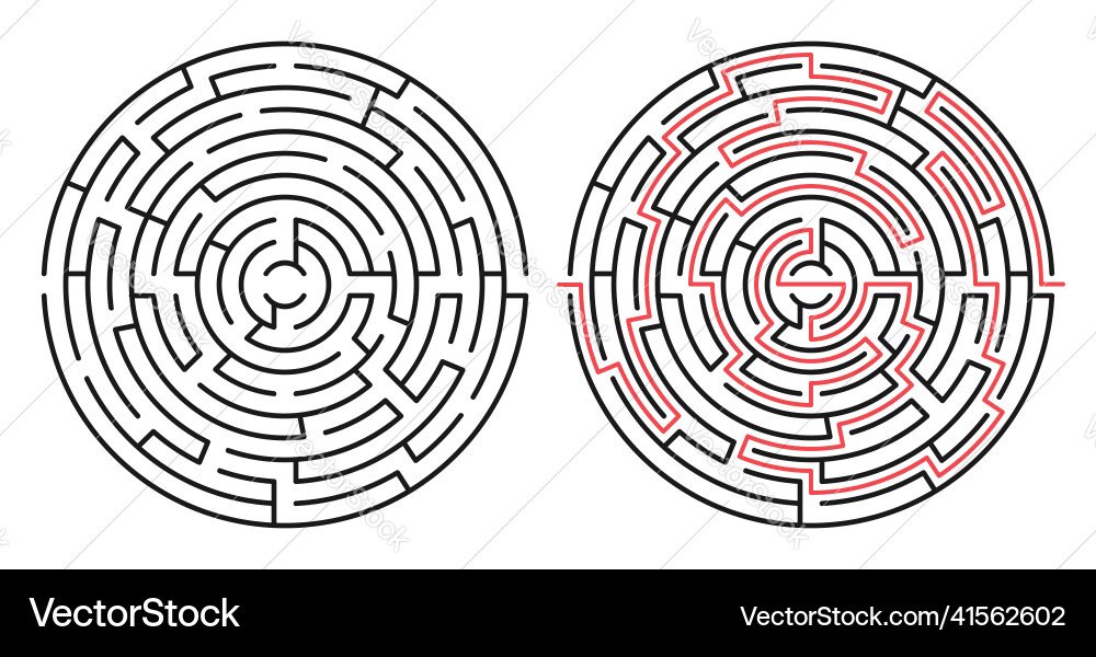 Rgb abstract maze labyrinth with entry and exit vector image