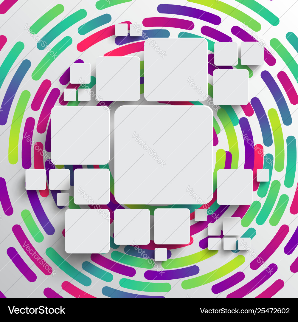 Rounded shape with shadow and colorful circle Rounded shape with shadow and colorful circle vector image