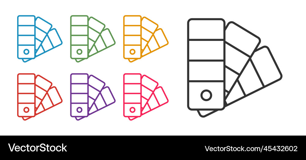 Set line color palette guide icon isolated Set line color palette guide icon isolated vector image