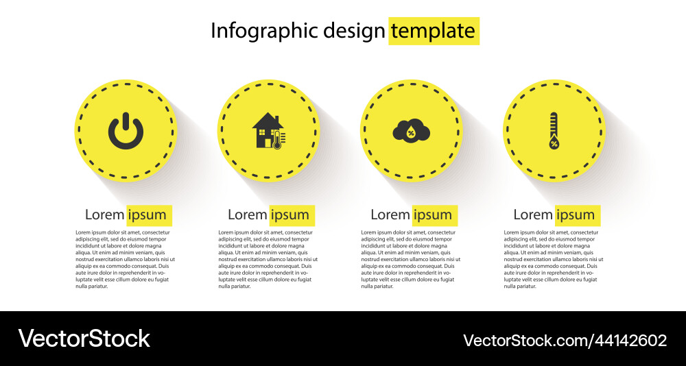 Set power button house temperature humidity Vector Image