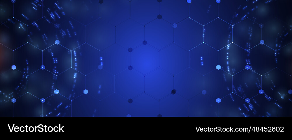 Technology banner design with hexagons abstract Technology banner design with hexagons abstract vector image