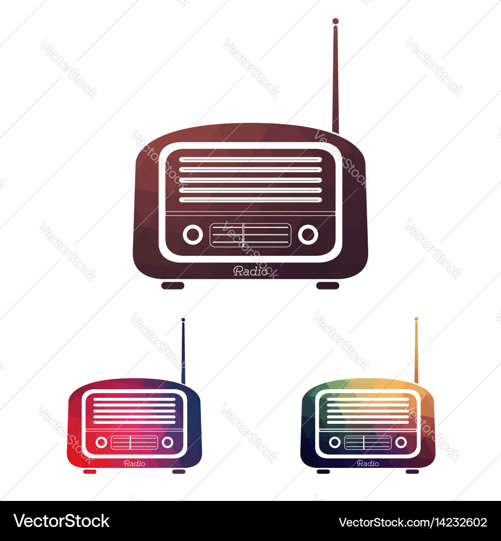 Vintage Radio Set - Multicolored Royalty Free Vector Image