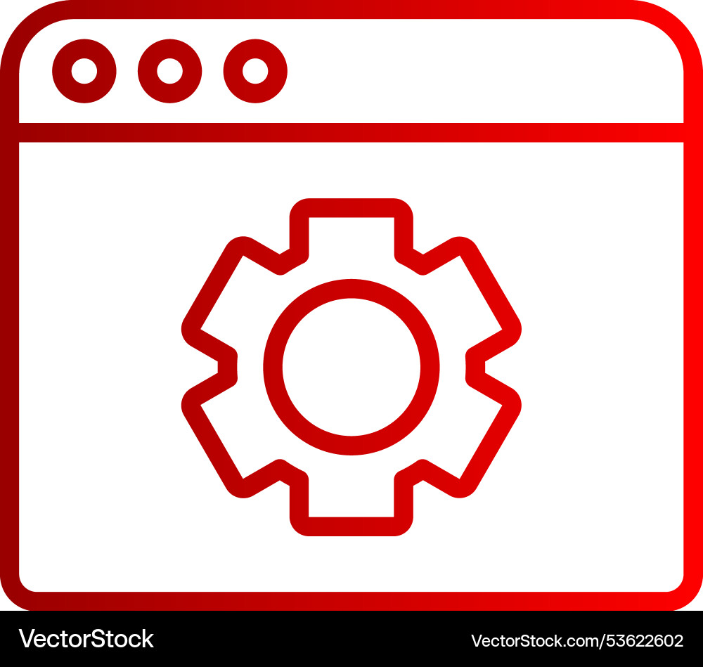 Web browser line gradient icon vector image