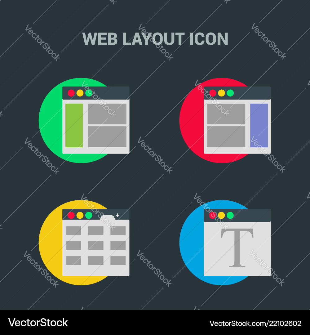 Web layout icon with creative design Vector Image