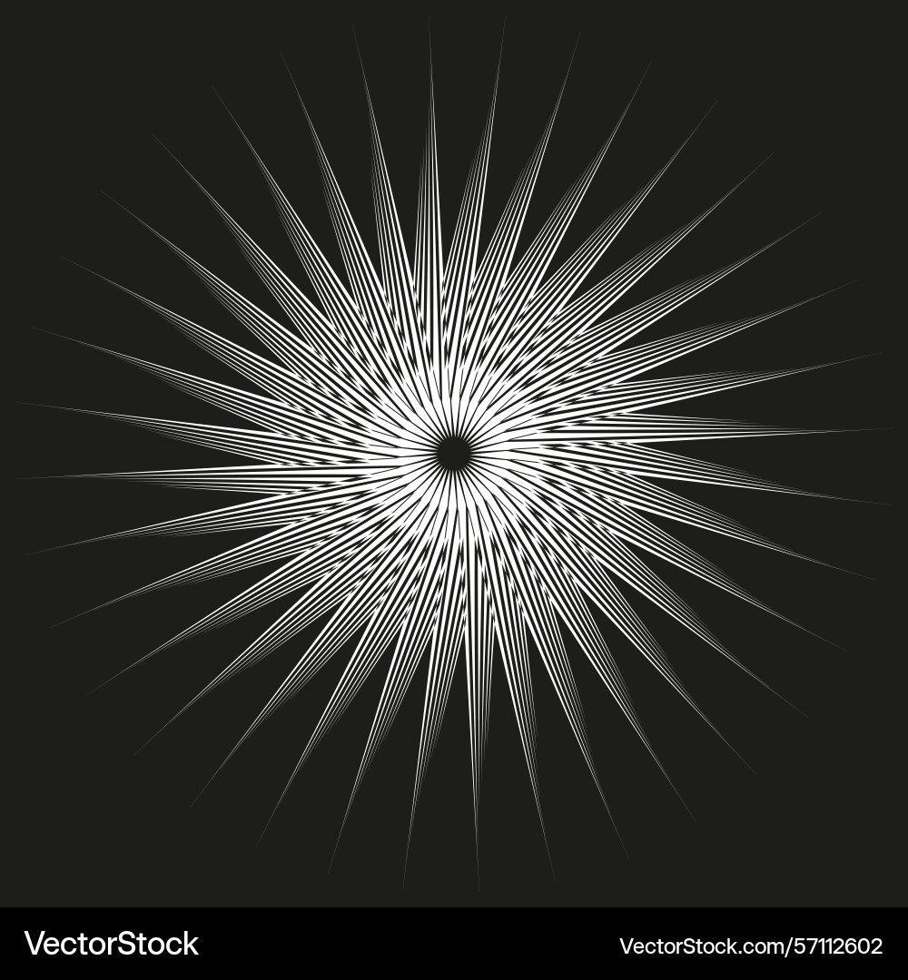 White radial burst exploding line pattern Vector Image