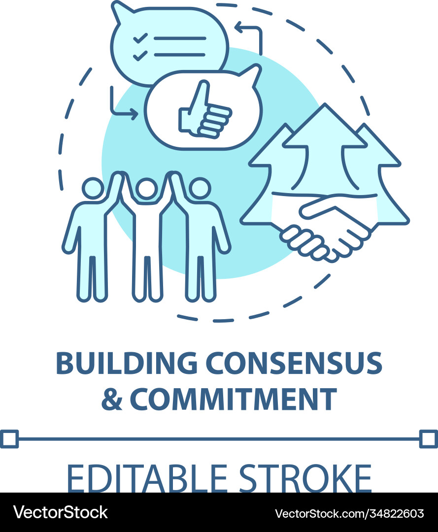 Building consensus and commitment concept icon Building consensus and commitment concept icon vector image