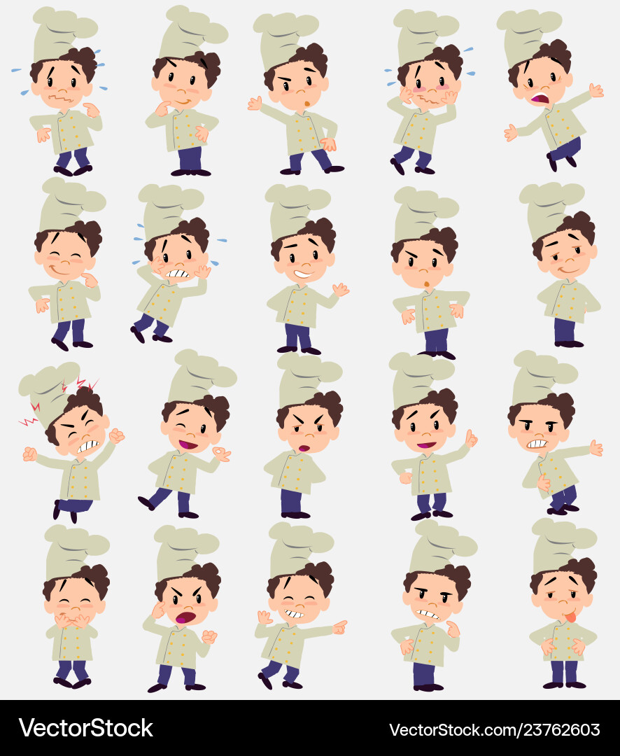 Cartoon character chef set with different Cartoon character chef set with different vector image