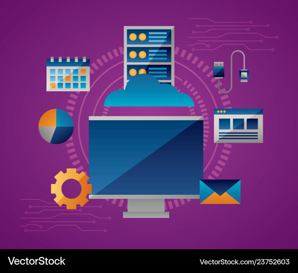 Cloud computing concept Cloud computing concept Vector Image