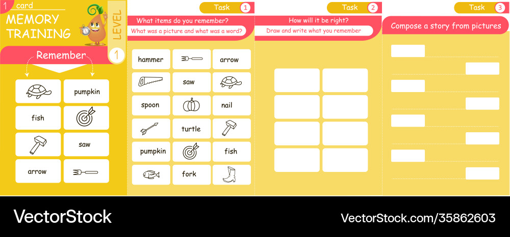 Colour way objects and words Vector Image