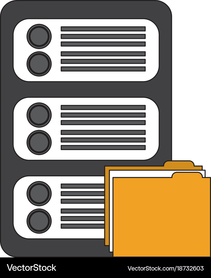 Data center server folder file document organize Vector Image