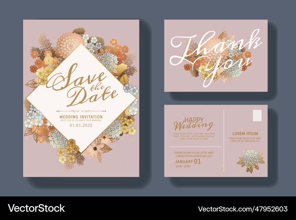 Elegant save the date template vector image