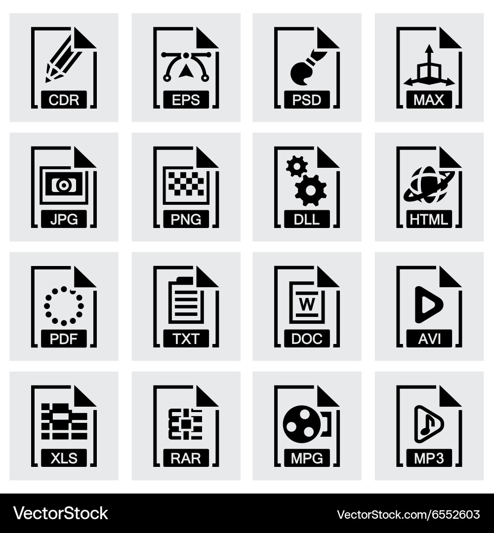 File type icon set Vector Image