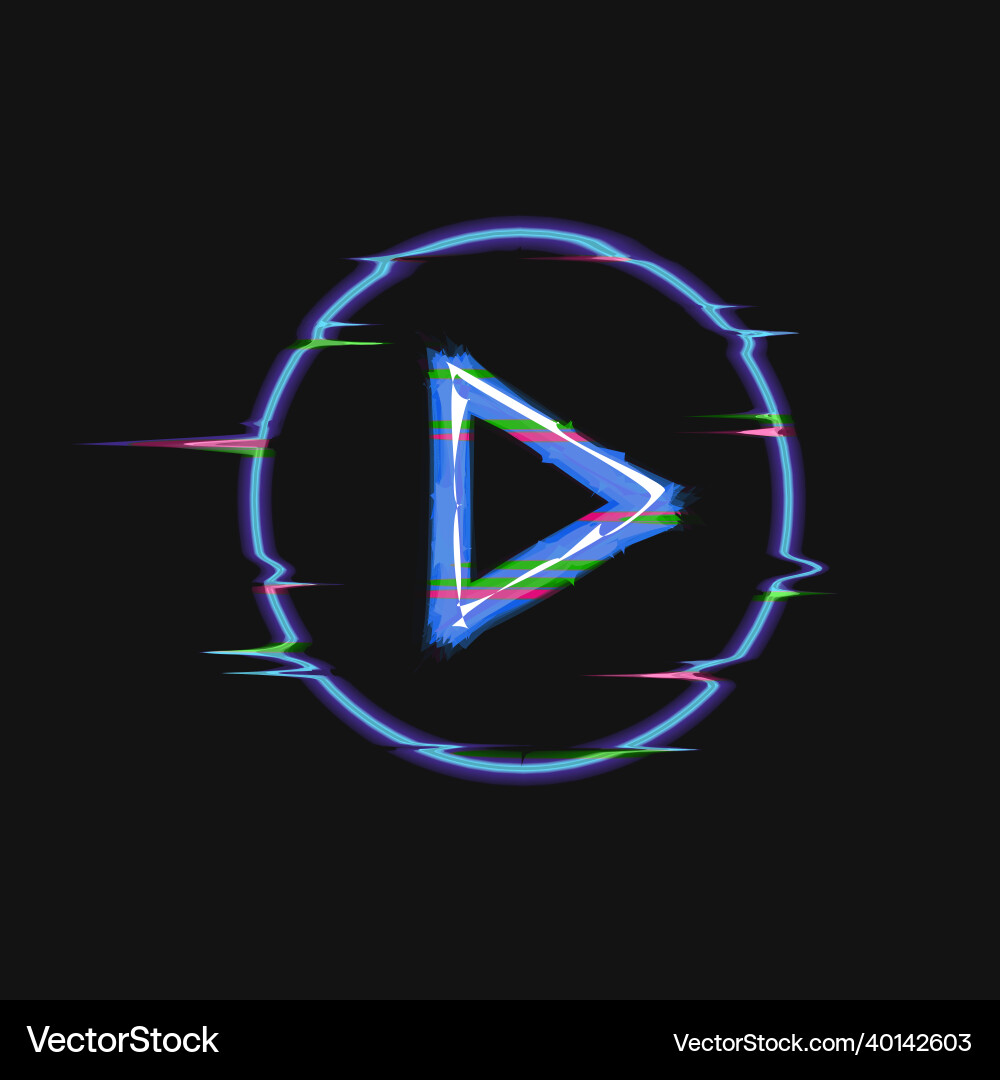 Glitch effect circle and triangle shapes vector image