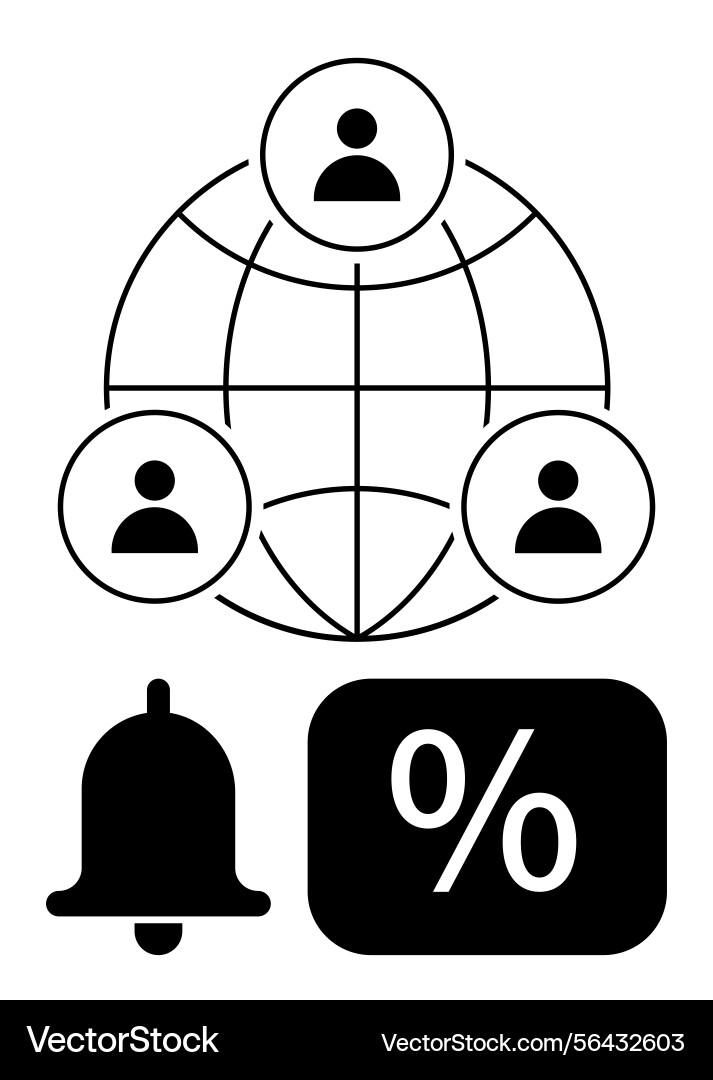 Global networking with notifications Global networking with notifications vector image