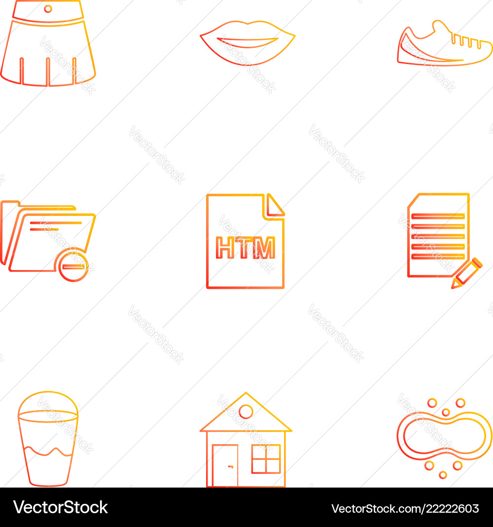 Html glass lips folder files file type vector image