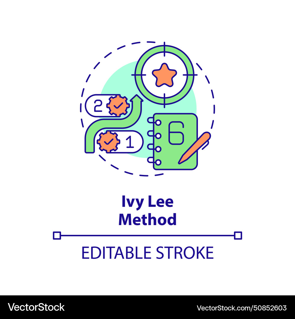 Ivy lee method multi color concept icon Ivy lee method multi color concept icon vector image