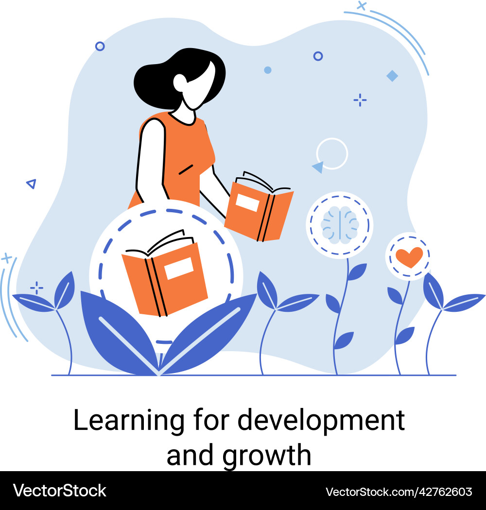 Learning for development and growth self-learning Learning for development and growth self-learning vector image