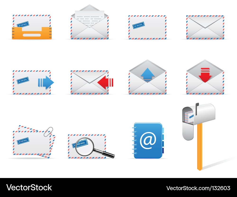 Mail Icon Set Vector Image