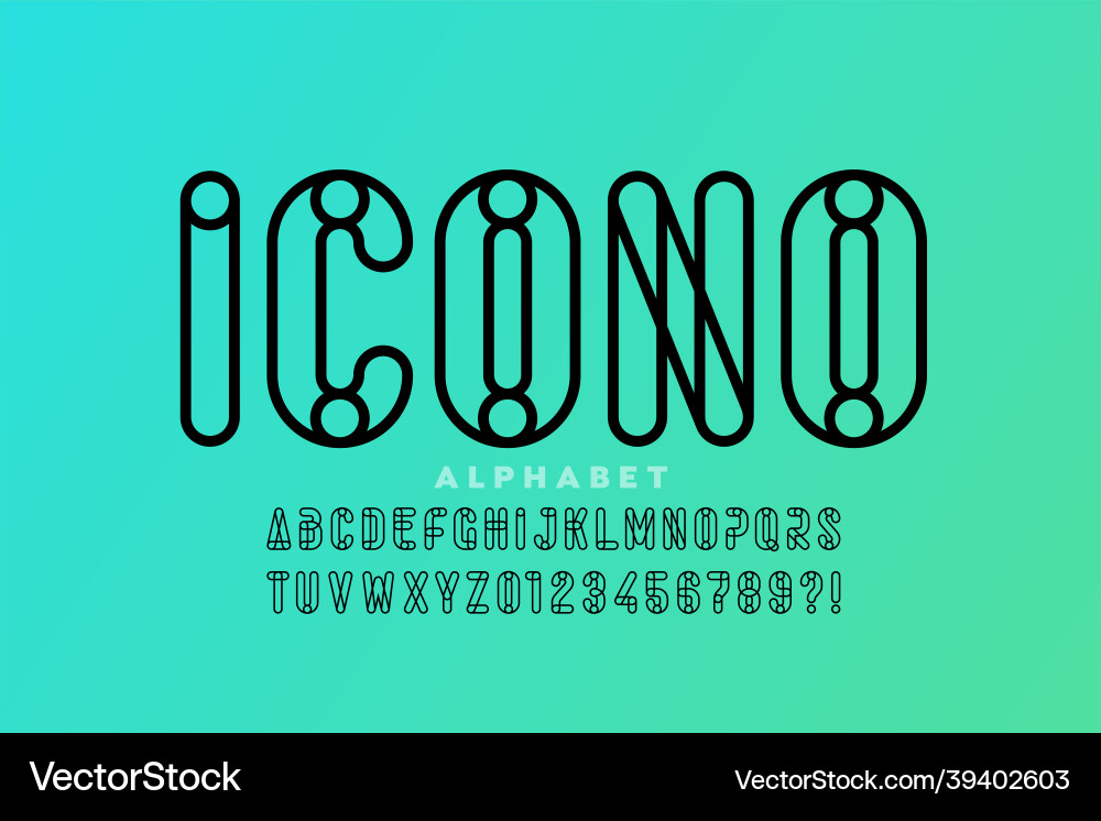Modern outline style font design alphabet Modern outline style font design alphabet vector image