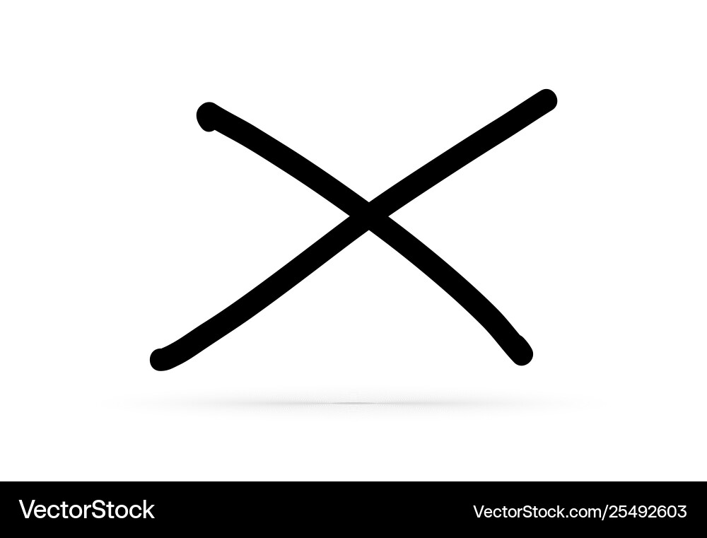 Popular check list symbol x wrong mark isolated Popular check list symbol x wrong mark isolated vector image