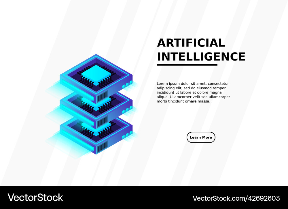 Quantum computer large data processing server Quantum computer large data processing server vector image