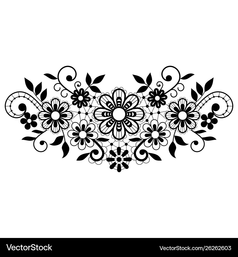 Retro black lace single design ornamental Retro black lace single design ornamental vector image