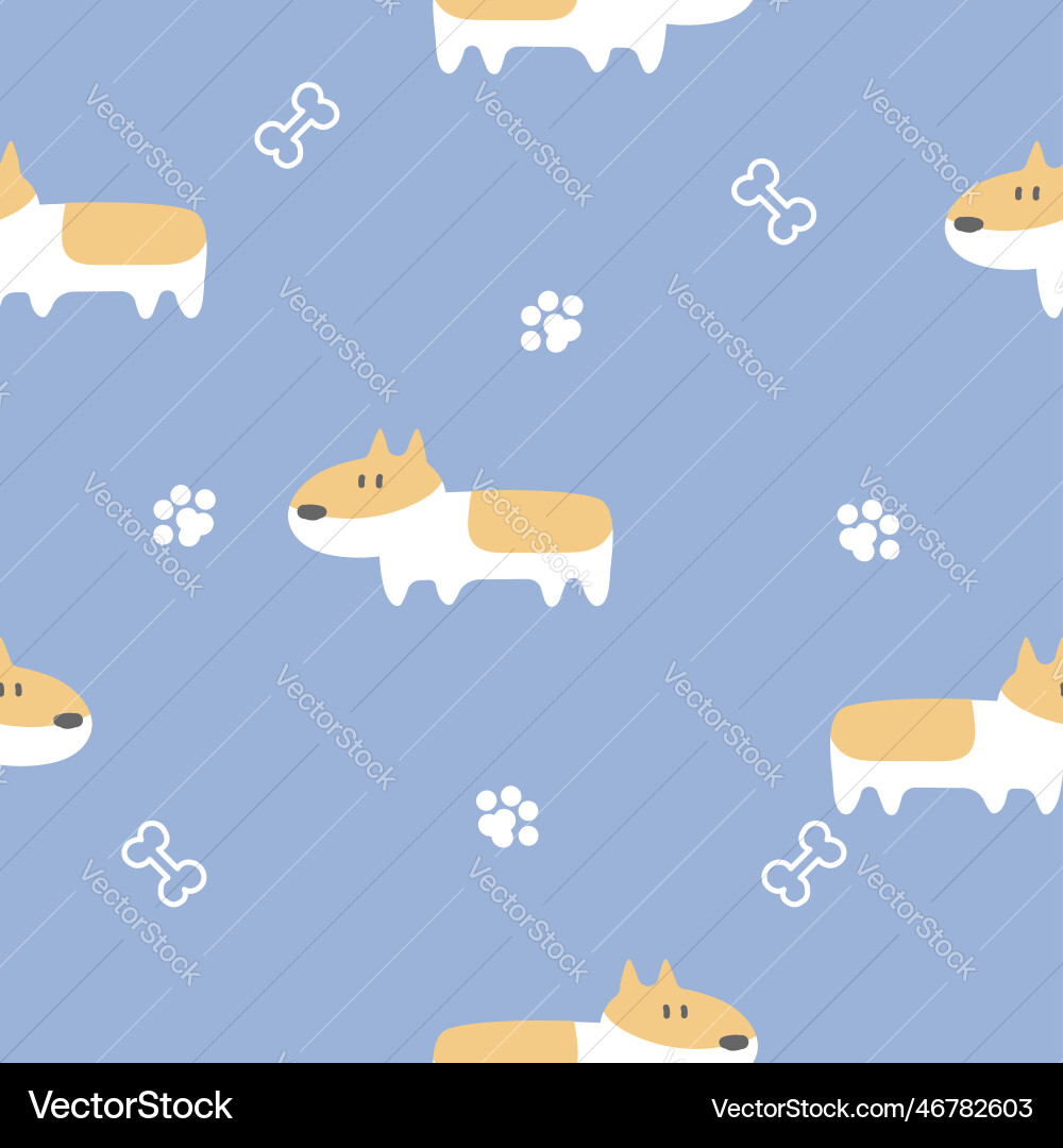 Seamless dog repeat pattern background Seamless dog repeat pattern background vector image