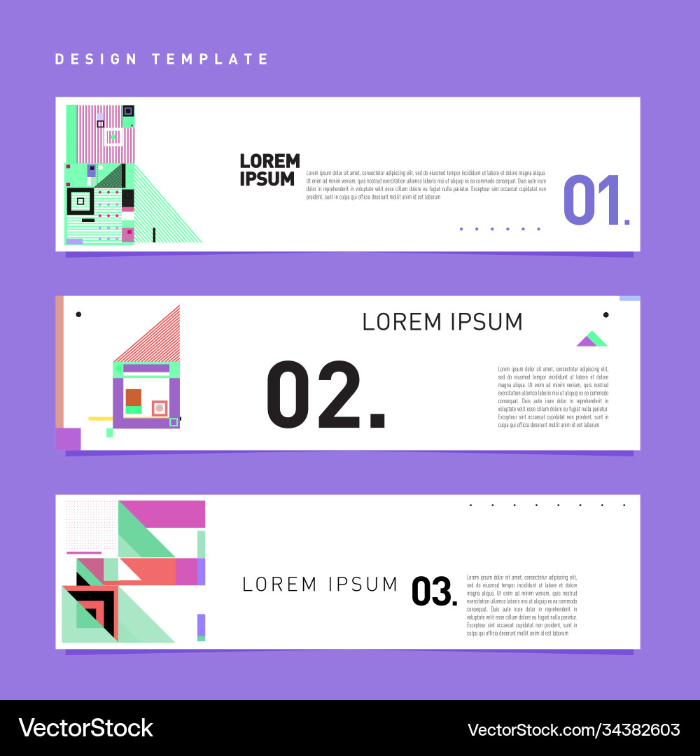 Set abstract banner web design template retro Set abstract banner web design template retro vector image