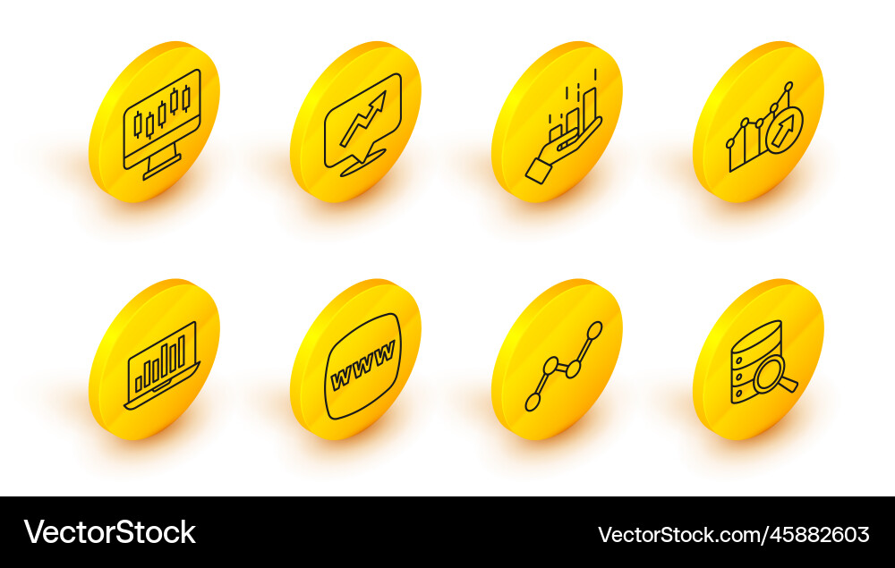Set line server graph chart infographic website Set line server graph chart infographic website vector image