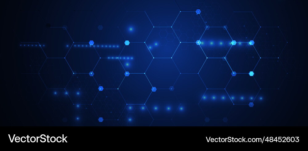 Technology banner design with hexagons abstract Technology banner design with hexagons abstract vector image