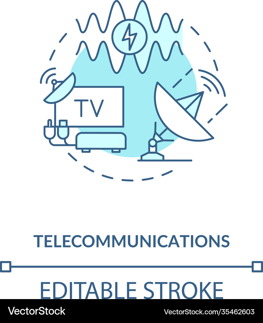 Telecommunications turquoise concept icon Telecommunications turquoise concept icon vector image