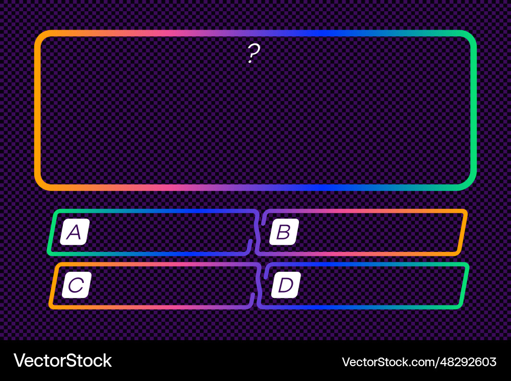 Template question and answers neon style Vector Image