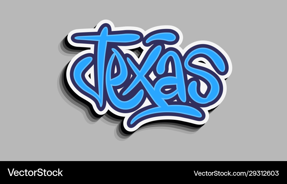 Texas usa Handschrift Aufkleber Design Texas usa Handschrift Aufkleber Design vektorbild