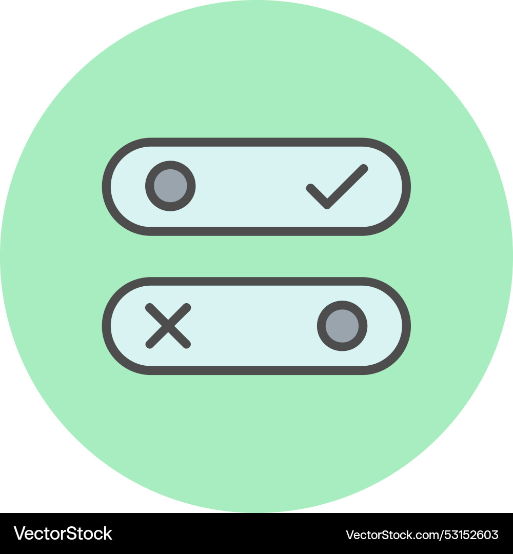 Toggle line filled circle icon Vector Image