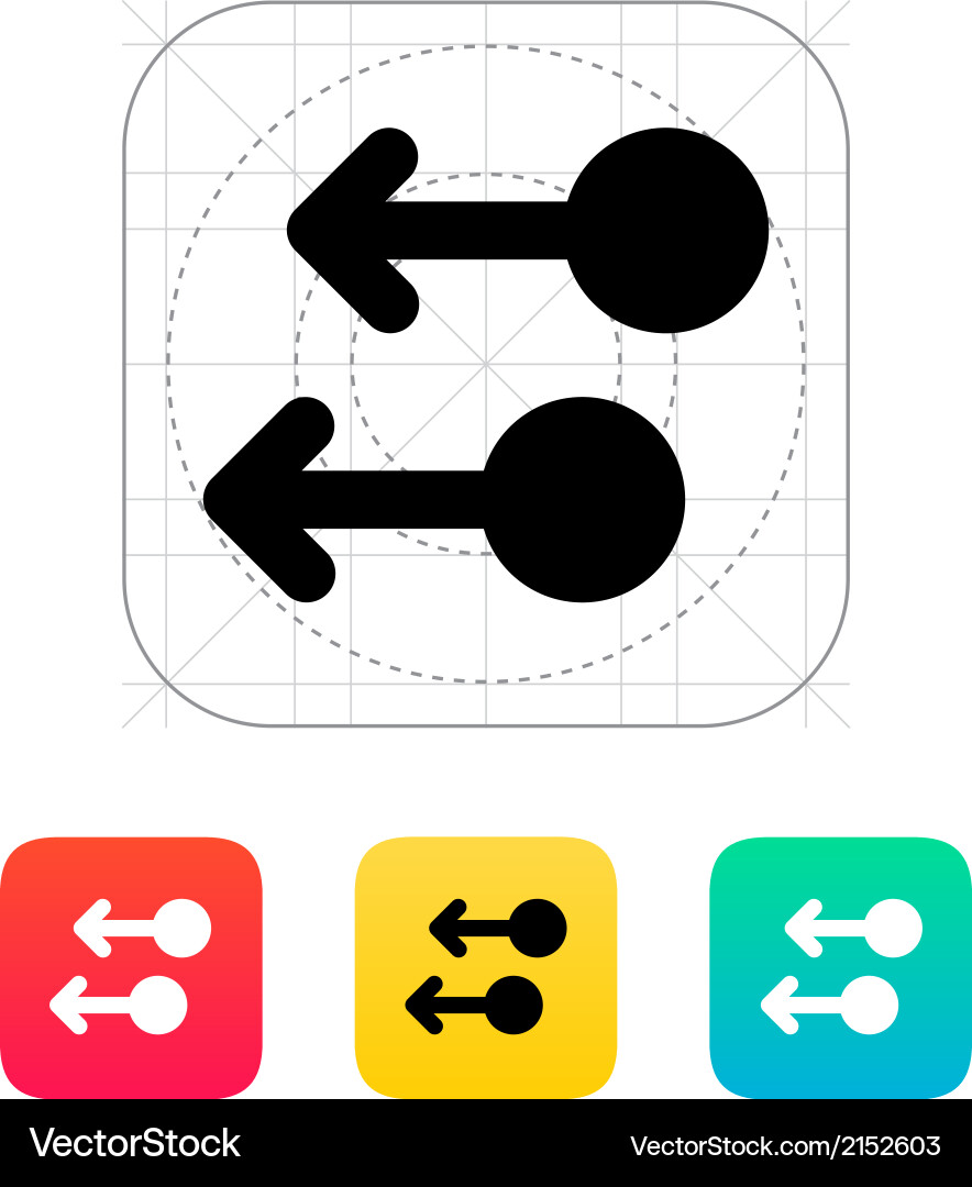 Two finger drag left gesture abstract icon Vector Image