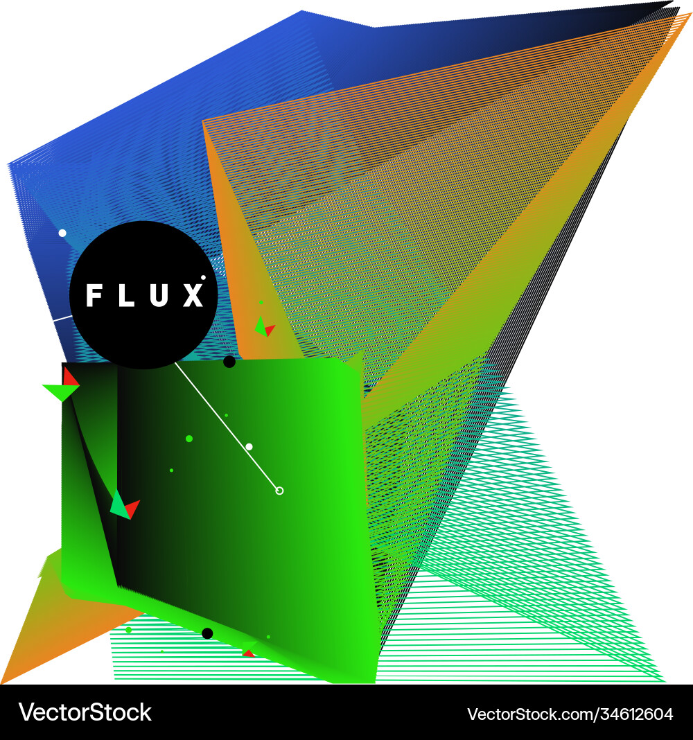 3d colorful wave background dynamic flux effect Vector Image