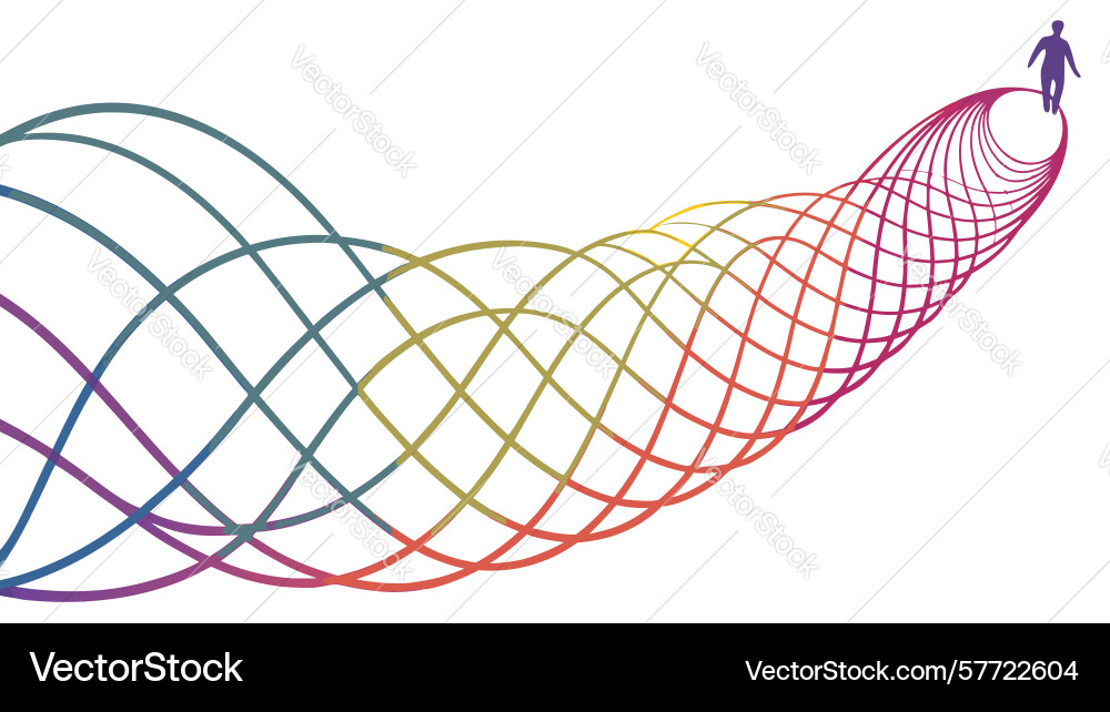 Abstract path of flowing lines dynamic journey vector image