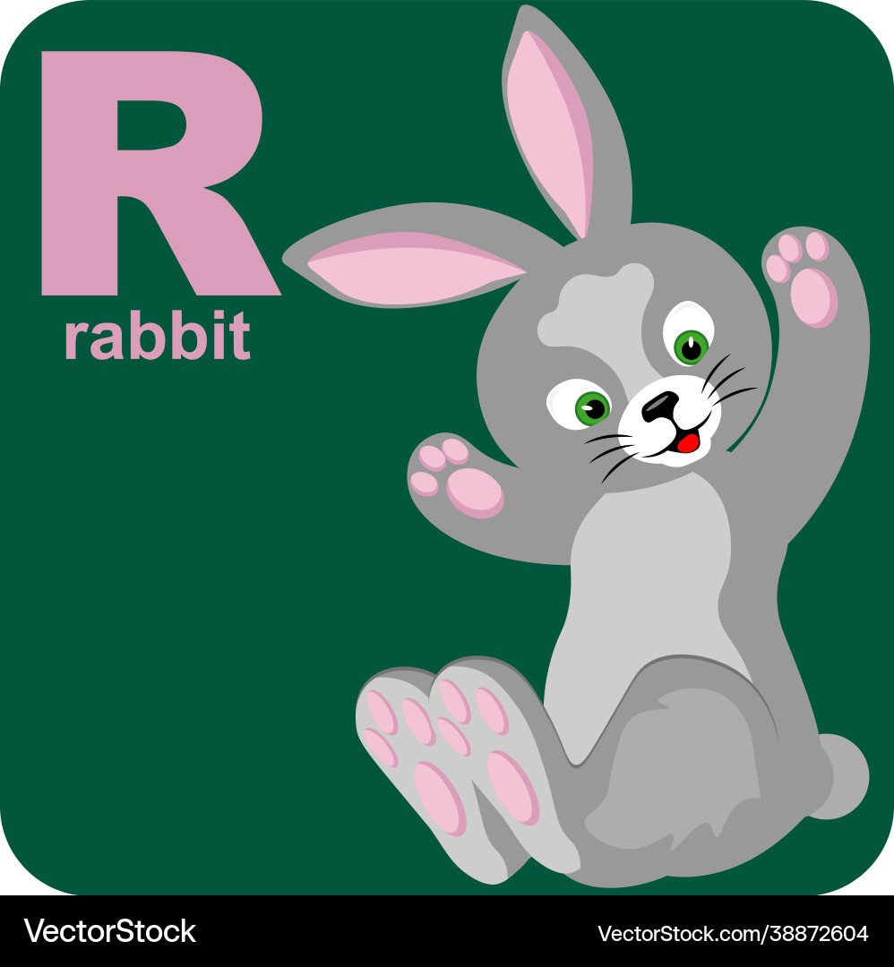 Alphabet cube with letter r is a rabbit Alphabet cube with letter r is a rabbit vector image