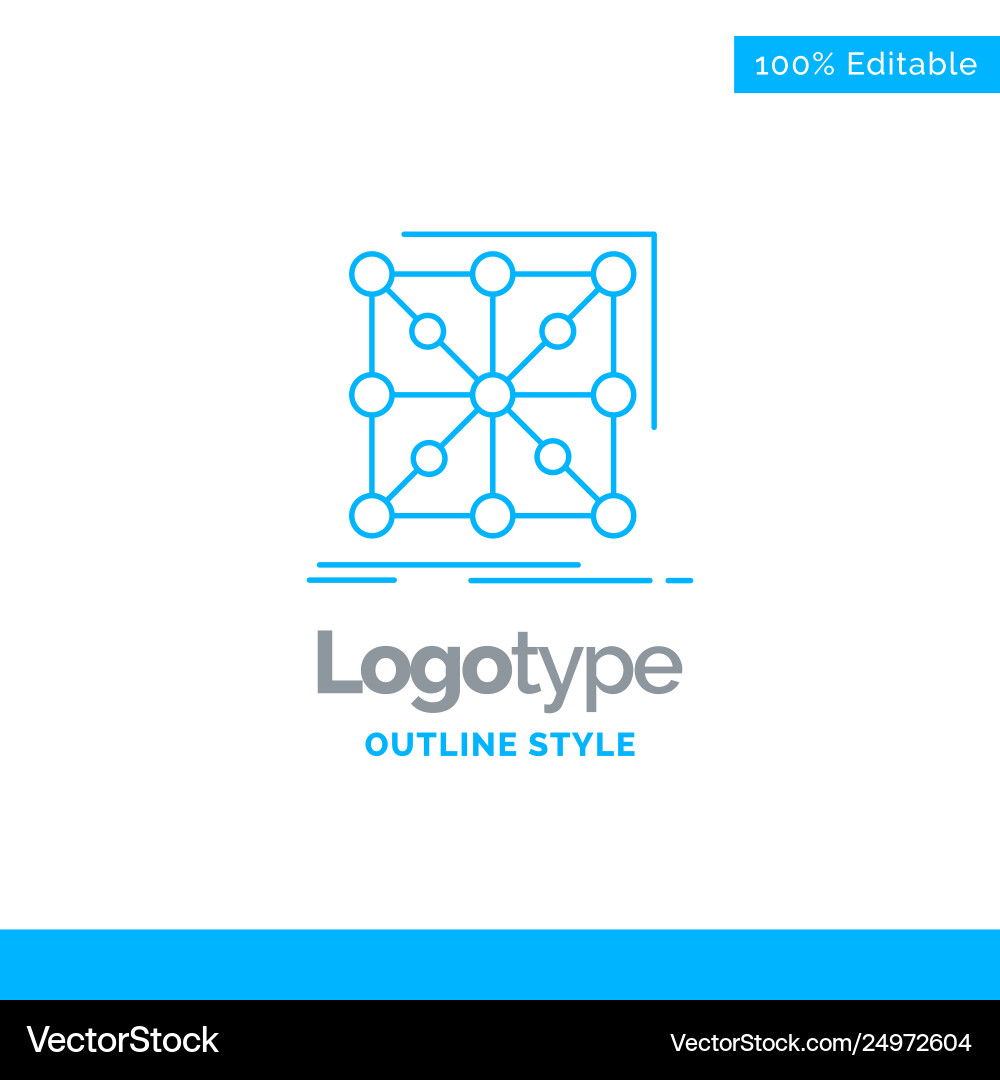 Blue logo design for data framework app cluster Blue logo design for data framework app cluster vector image