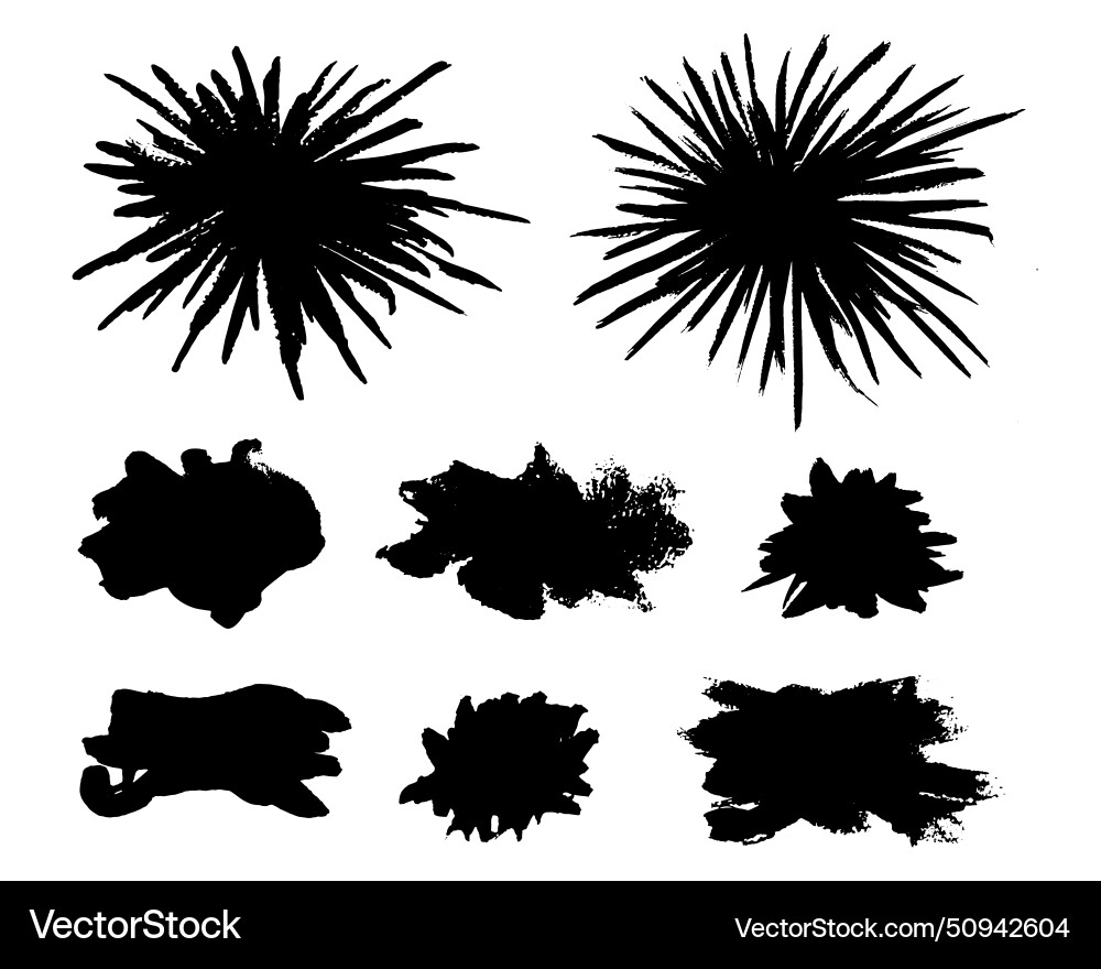 Brush strokes exploding blobs burst blots Brush strokes exploding blobs burst blots vector image